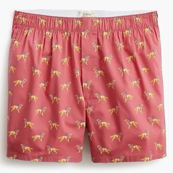 New JCREW Size S Printed Boxers American Flag Golden Retriever $39 CA911 - Picture 1 of 4